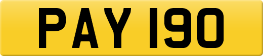 PAY 190 private number plate
